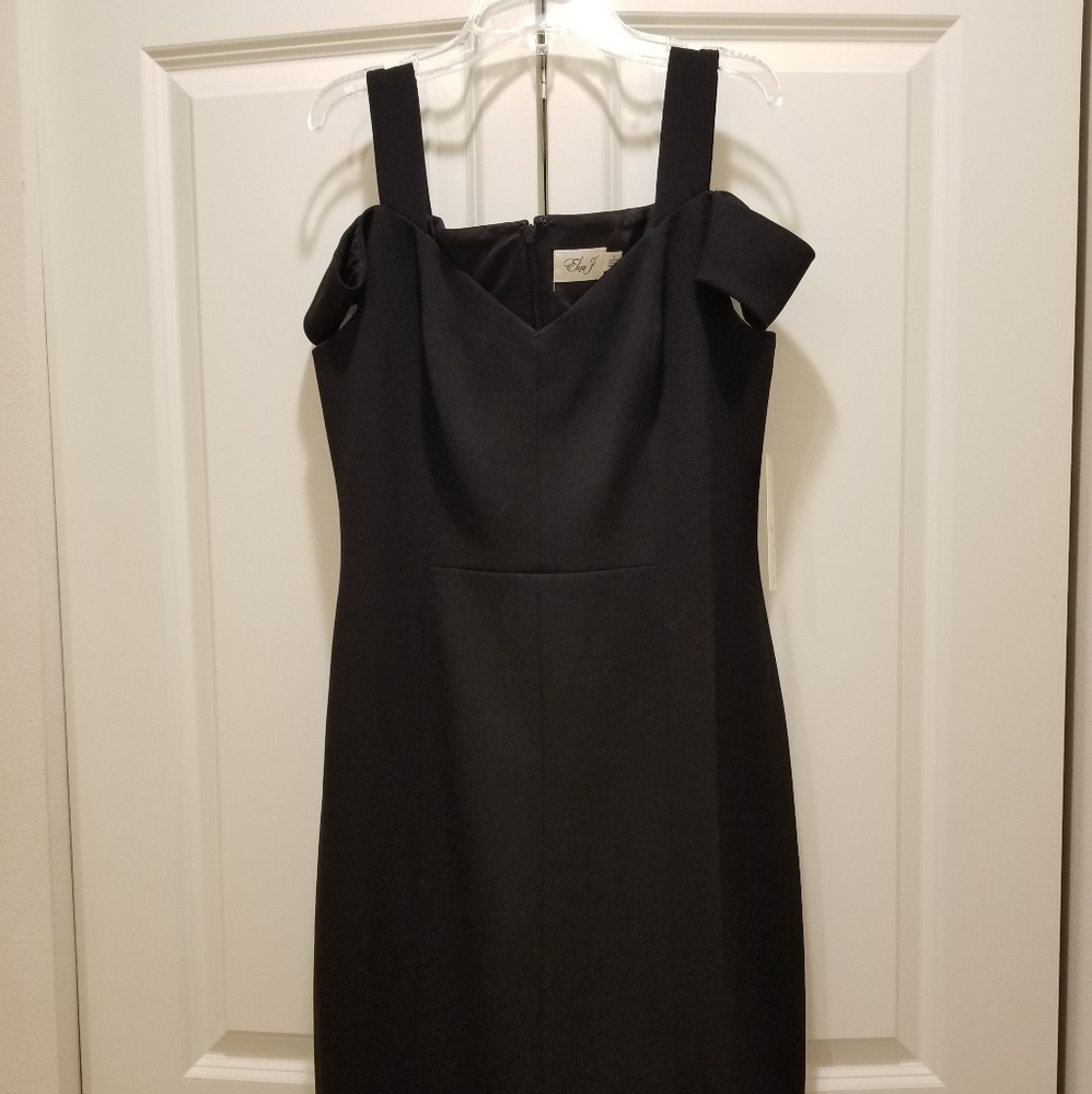 Eliza J cold shoulder black sheath dress size 12